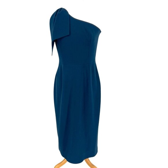 Dress The Population Tiffany One-Shoulder Midi Dress Midnight Blue Size XL - Picture 1 of 12